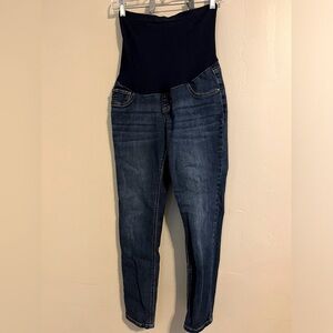 Indigo blue, maternity jeans, size large!